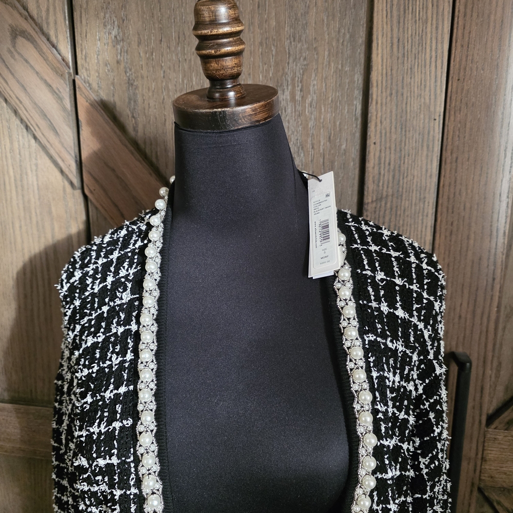 Alice + Olivia Tweed Embellished Cardigan - Picture 2 of 6